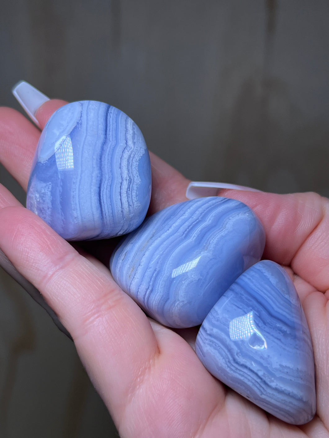 Blue Lace Agate Tumbled Stone