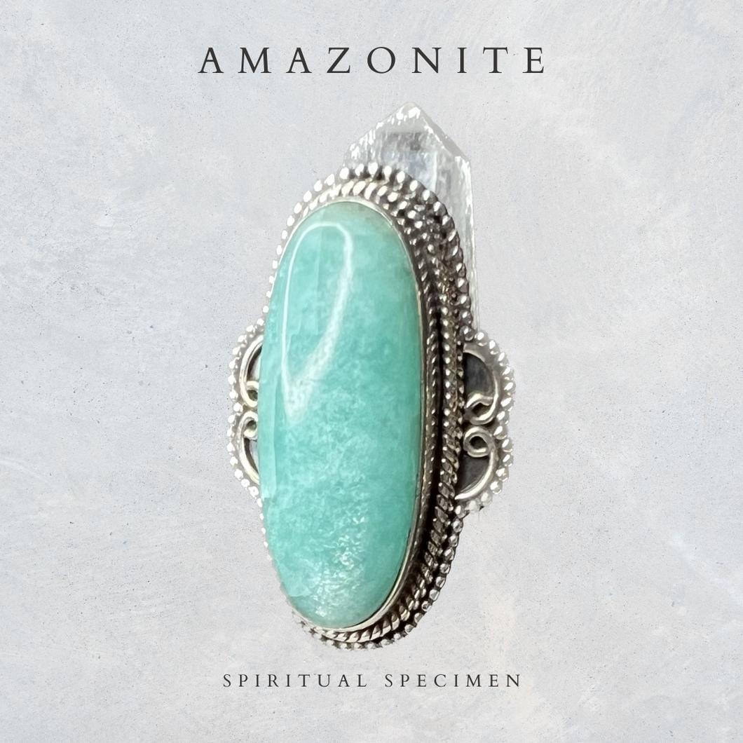 Amazonite Oval Ring - 6.5