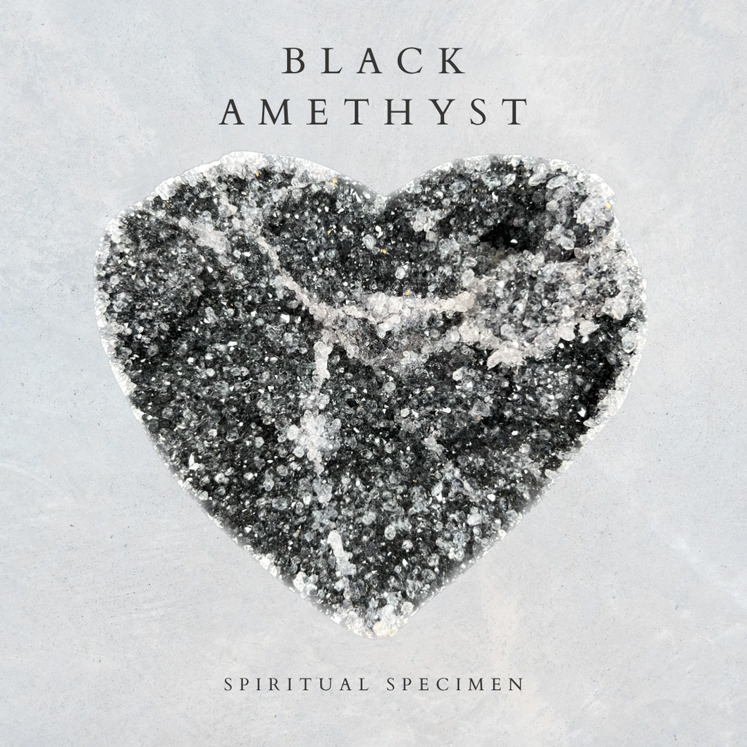 Black Amethyst Heart