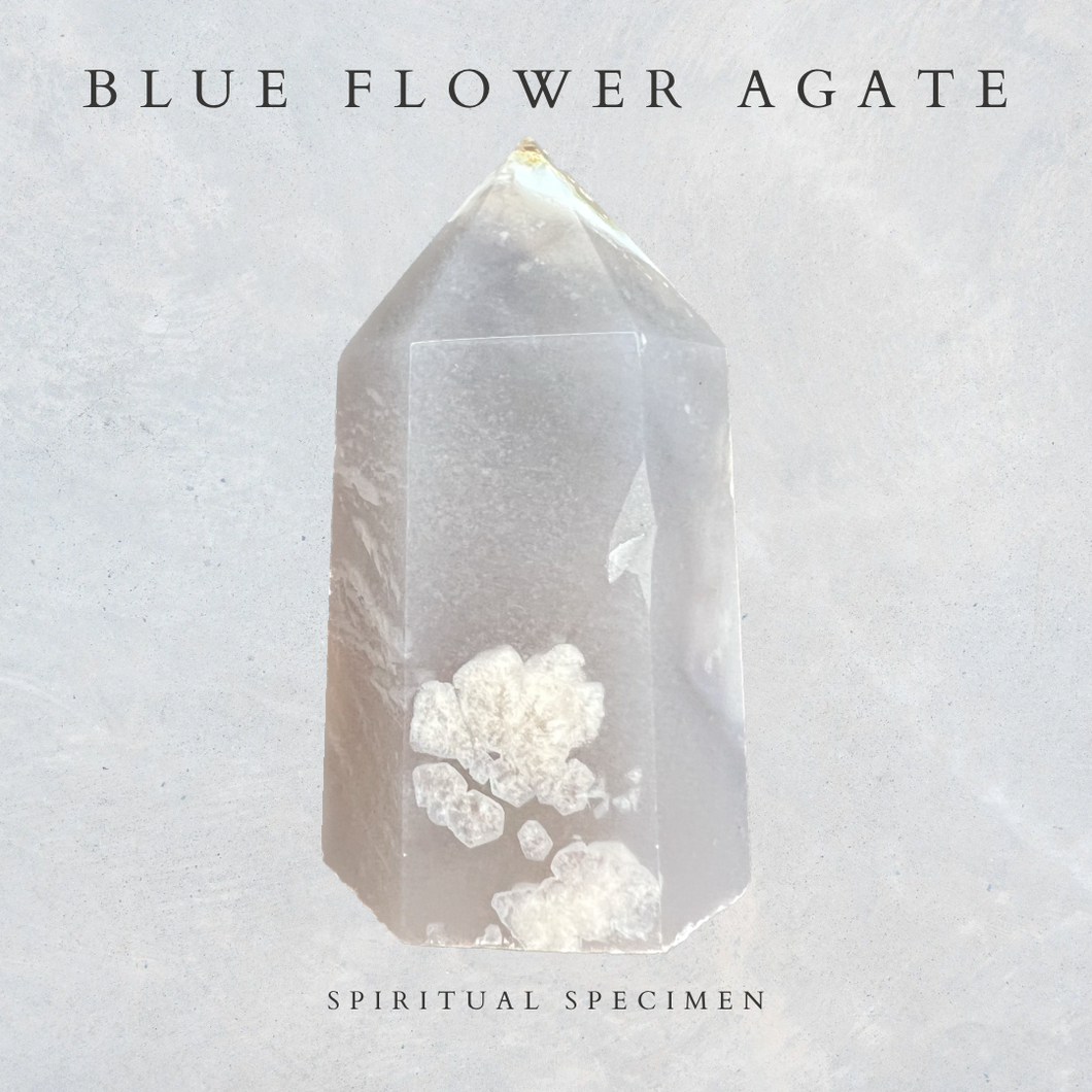 Blue Flower Agate Tower