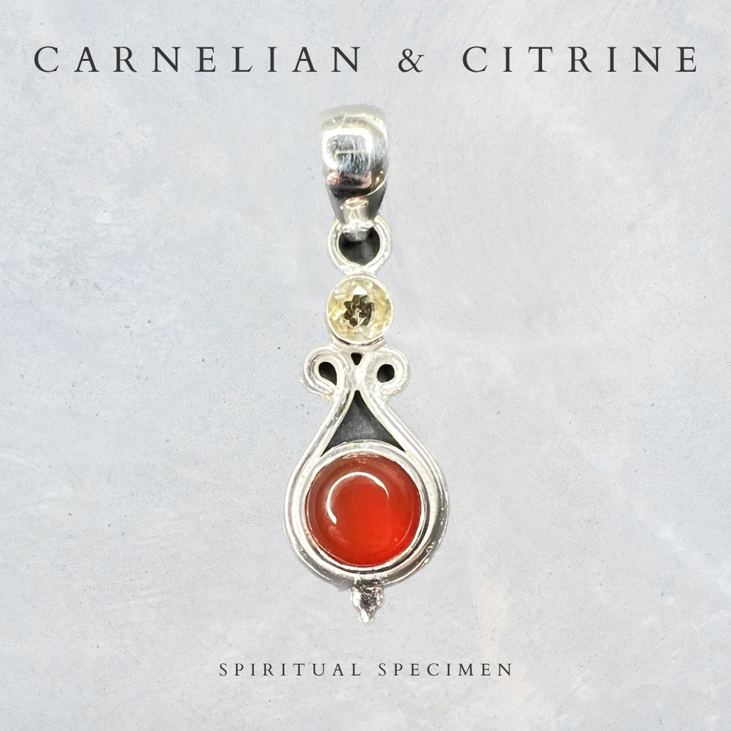 Carnelian & Citrine Pendant