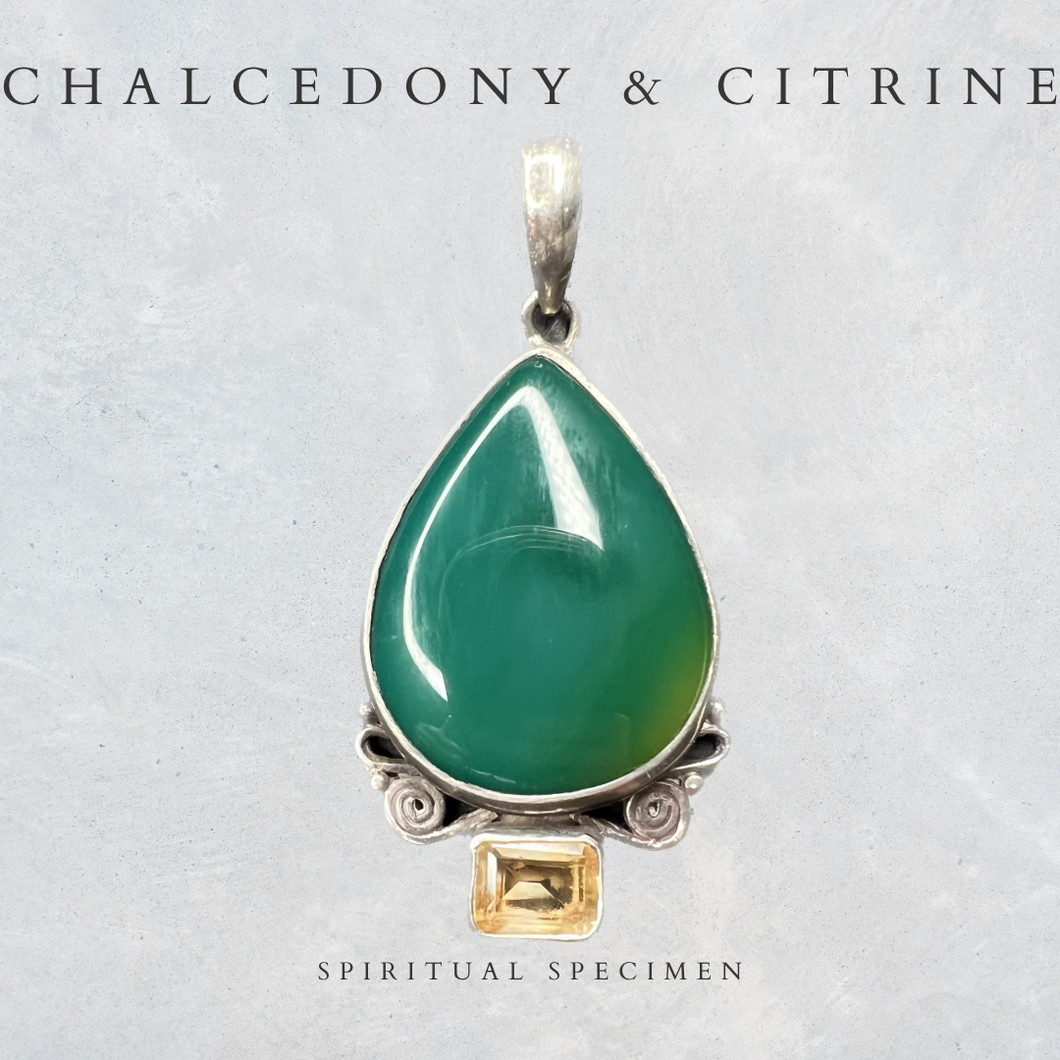 Chalcedony & Citrine Pendant