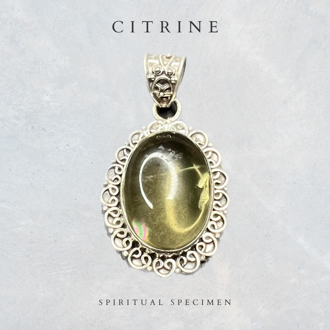 Citrine Oval Design Pendant