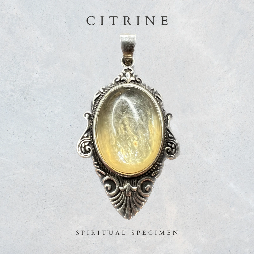 Citrine Oval Design Pendant