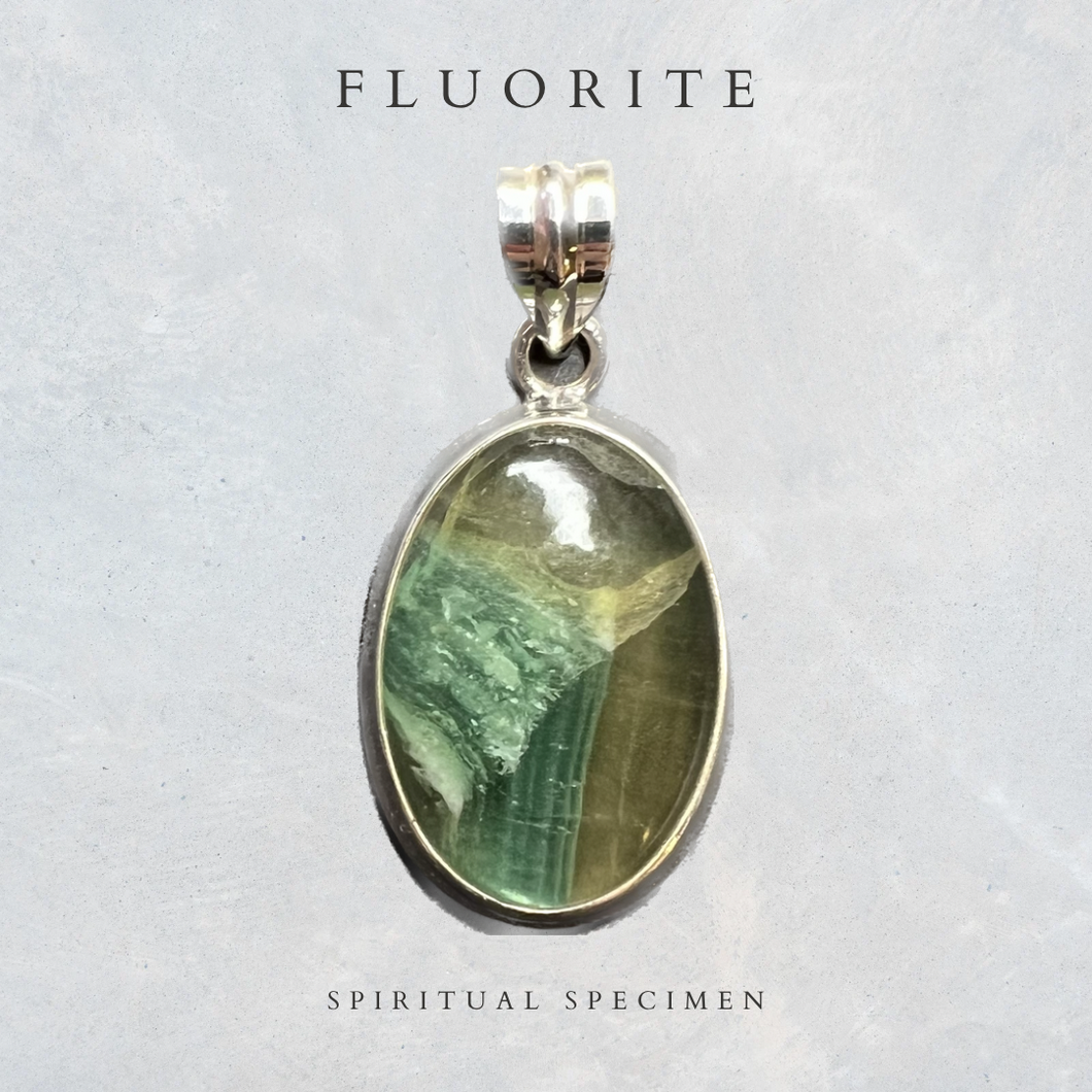 Green Fluorite Oval Pendant