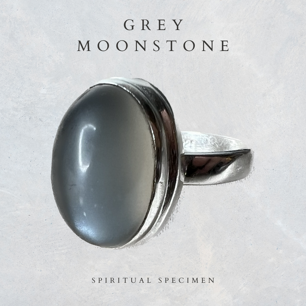 Grey Moonstone Ring - 6