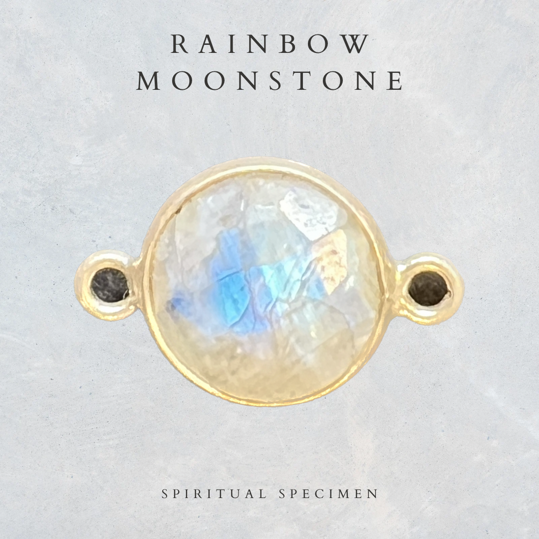 Rainbow Moonstone Round Pendant