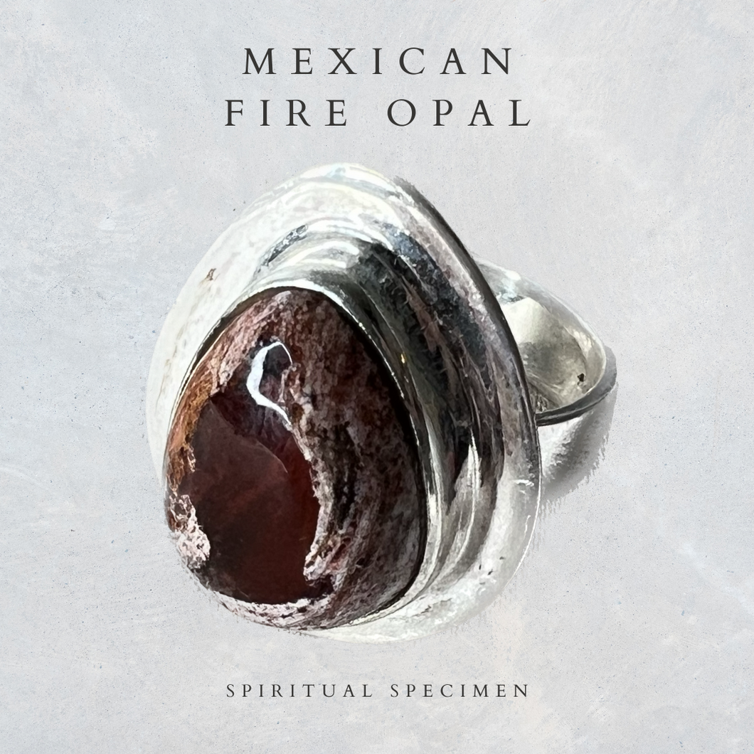 Mexican Fire Opal Ring - 7