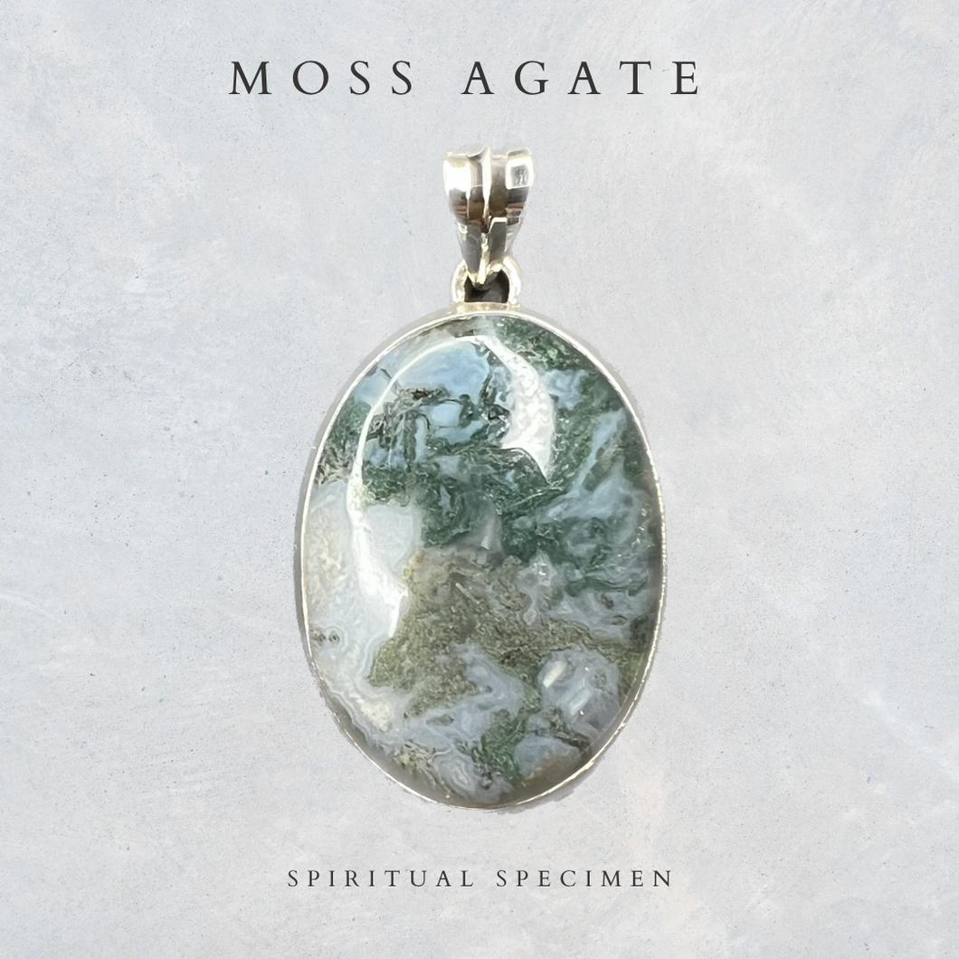 Moss Agate Oval Pendant