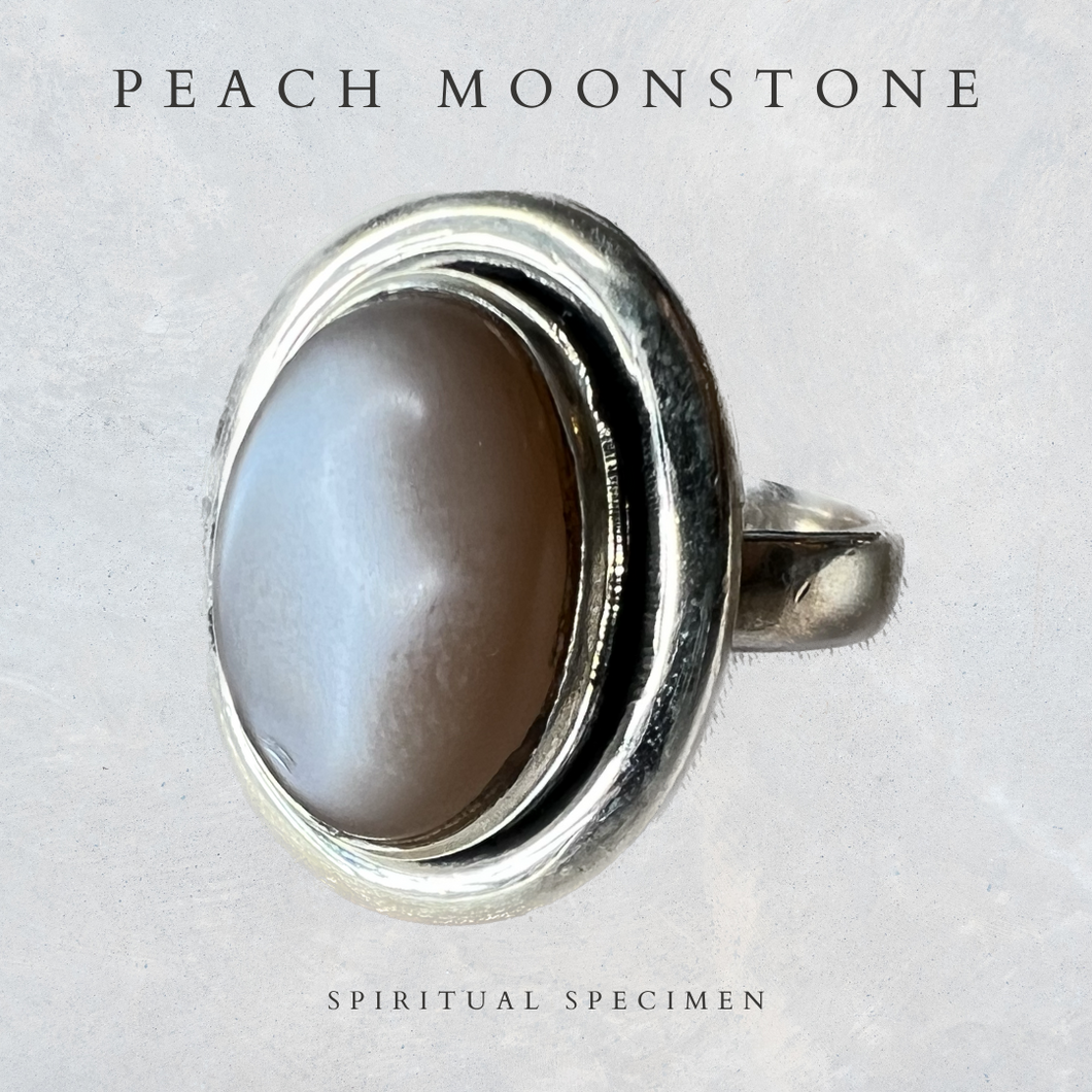 Peach Moonstone Ring - 6