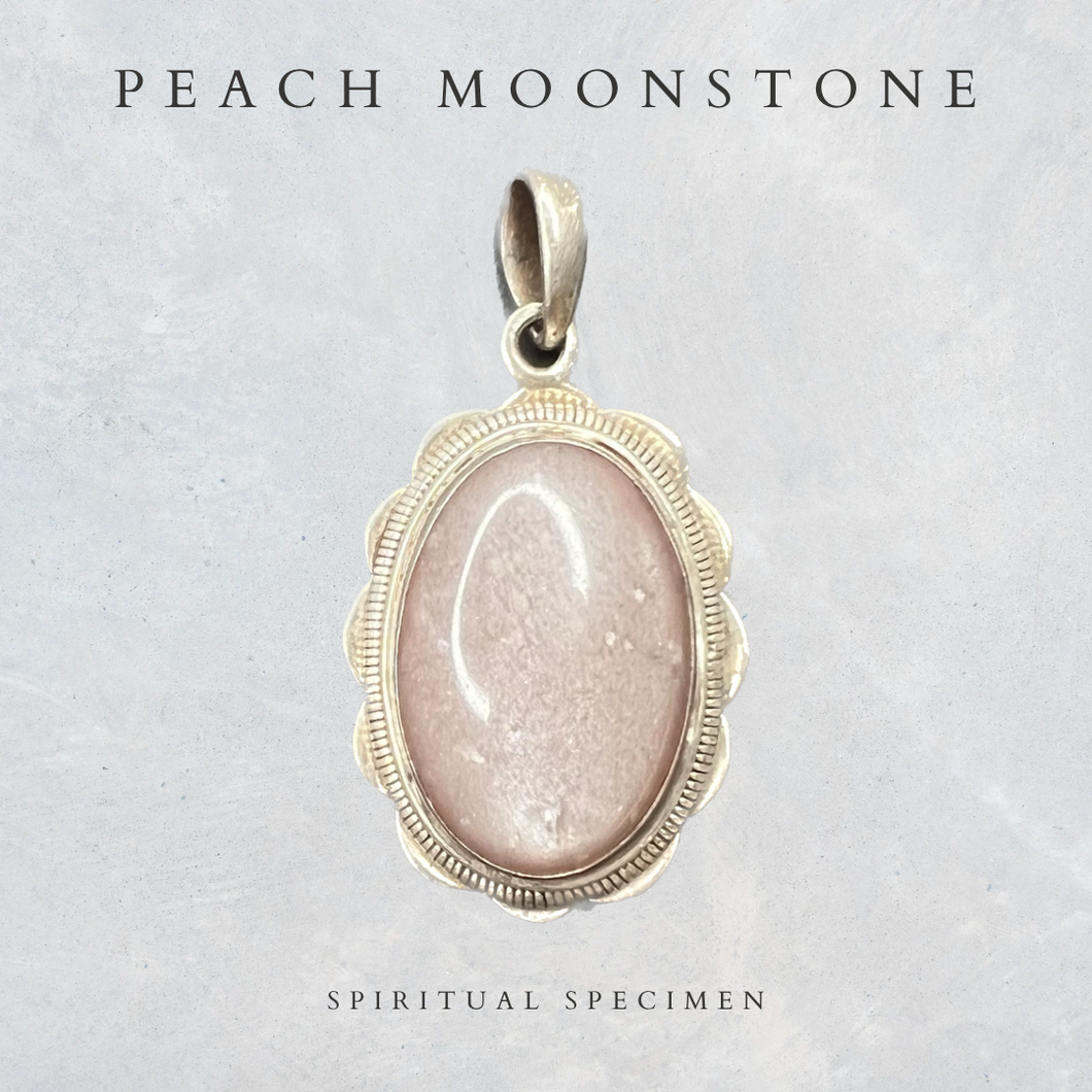 Peach Moonstone Oval Pendant