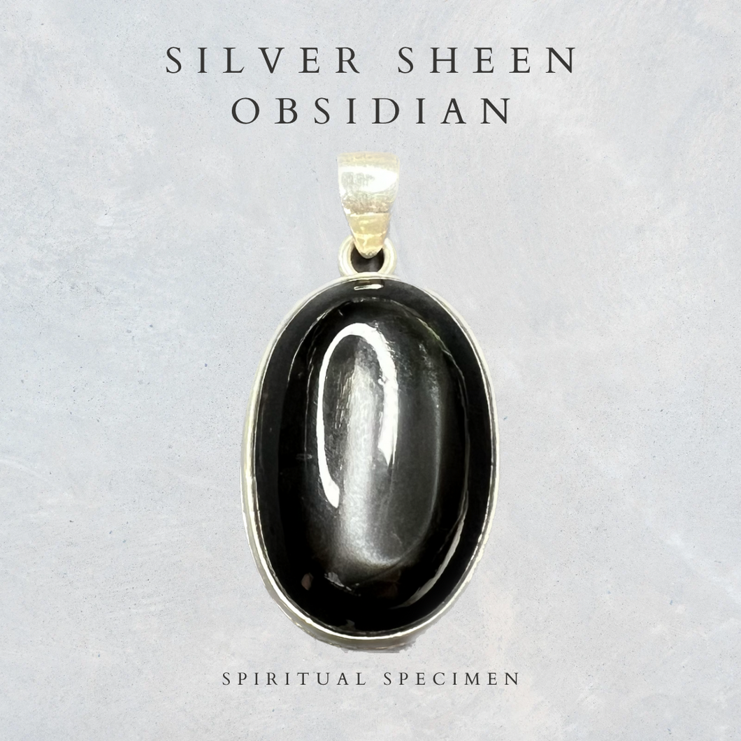 Silver Sheen Obsidian Pendant